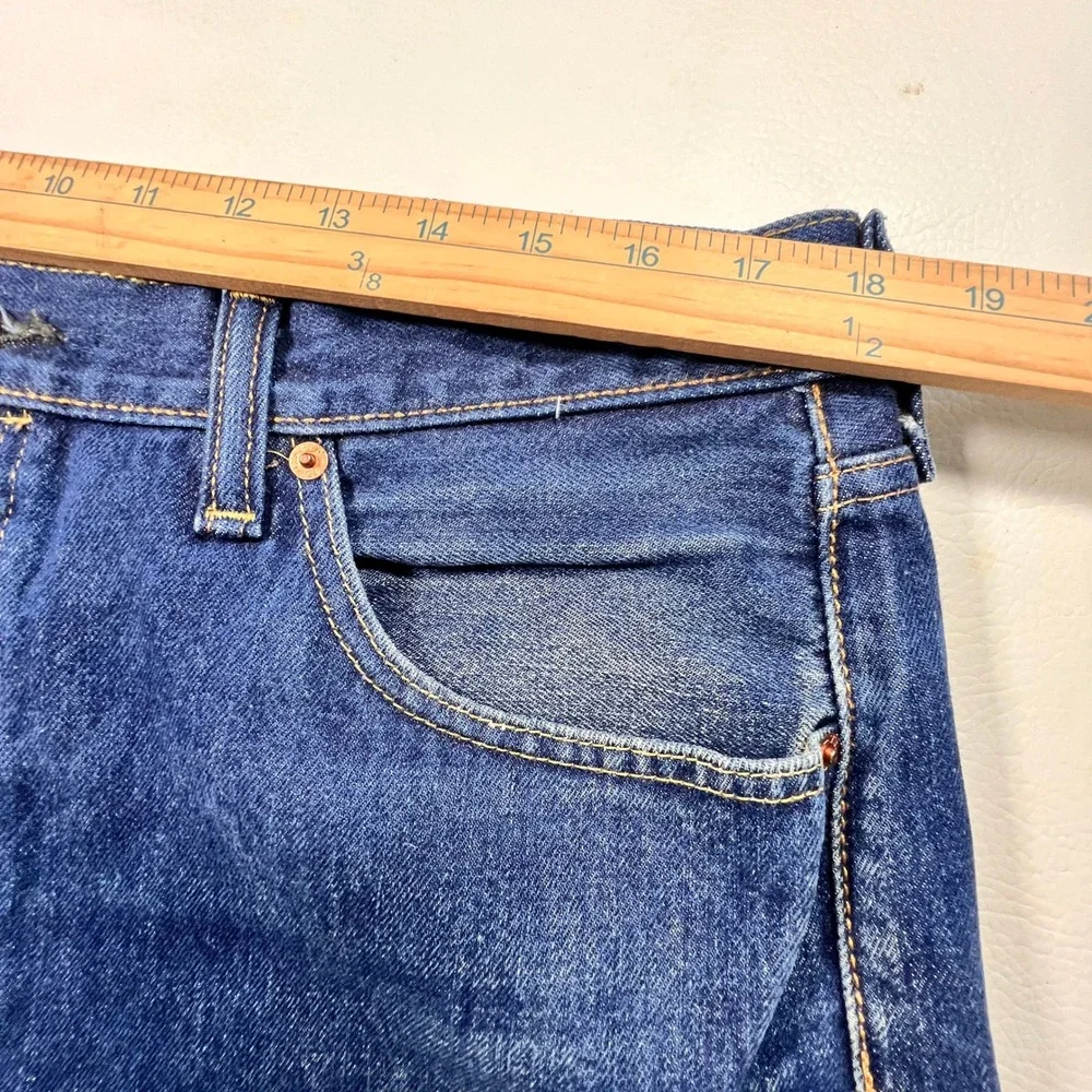 Levis 501 Original Fit Jeans Mens 36x32 Blue Straight Leg Button Fly Denim Work